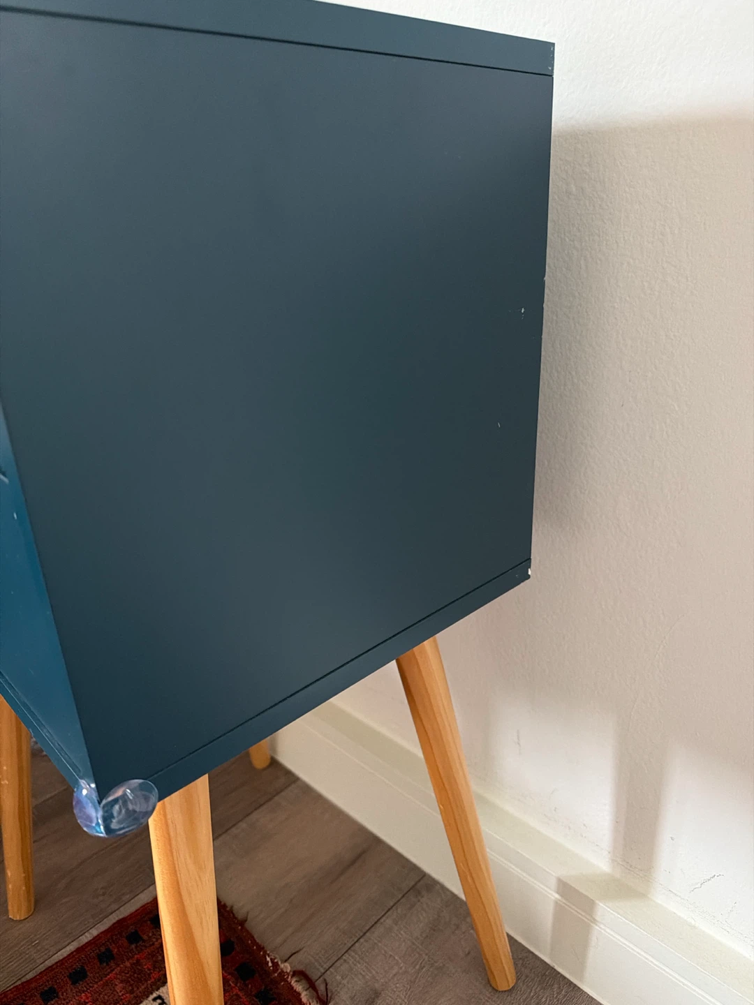 Set of 2 Dark Blue Nightstands with drawers - photo 2