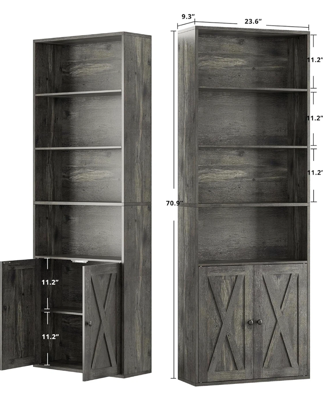 Charcoal Grey Bookshelf