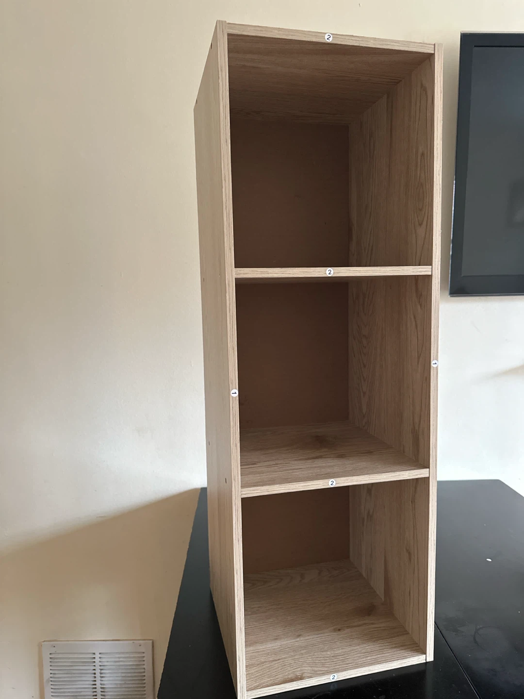 Light Oak 3-Tier Wooden Bookshelf