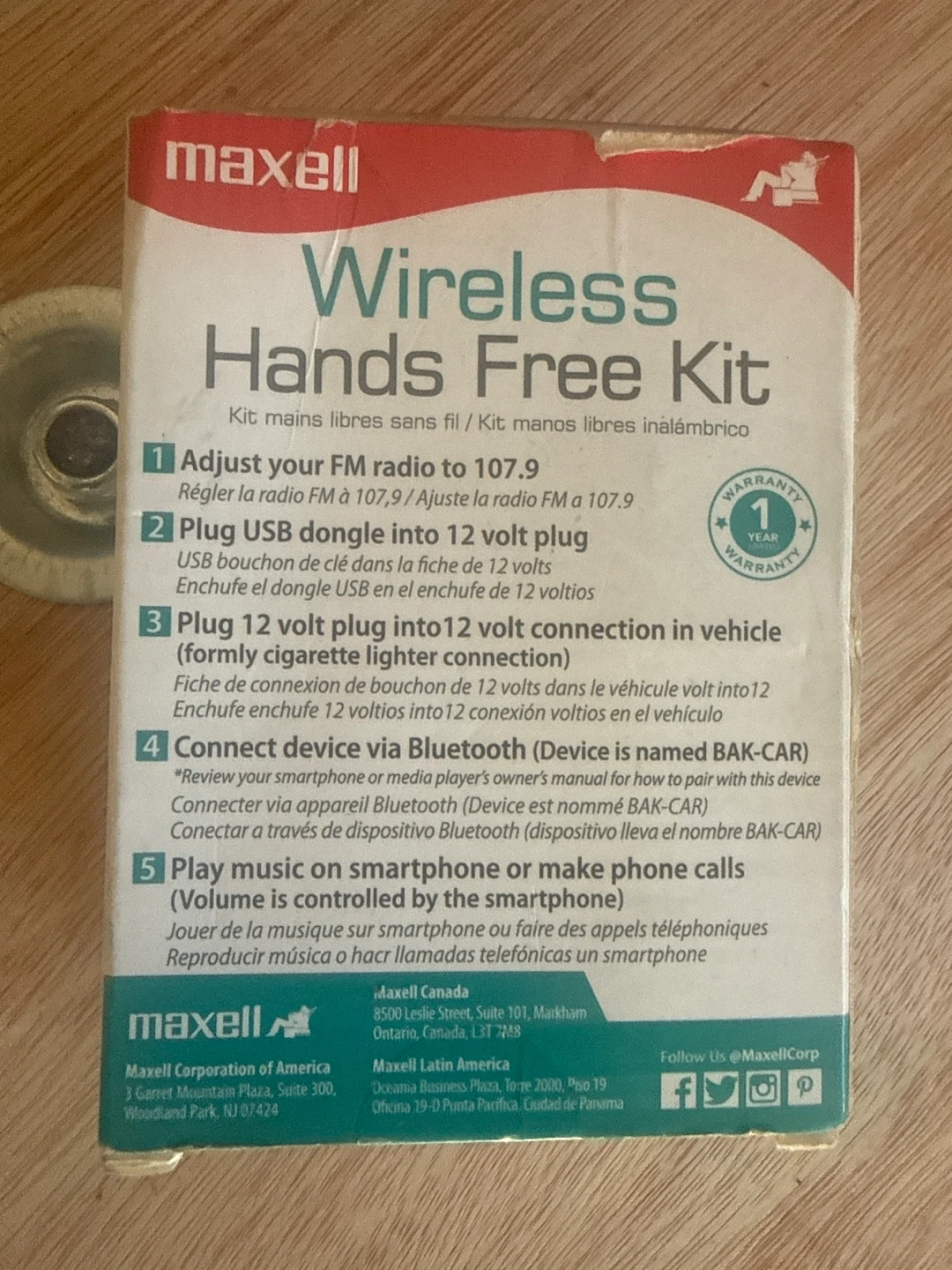Maxell Wireless Hands Free Kit - photo 2