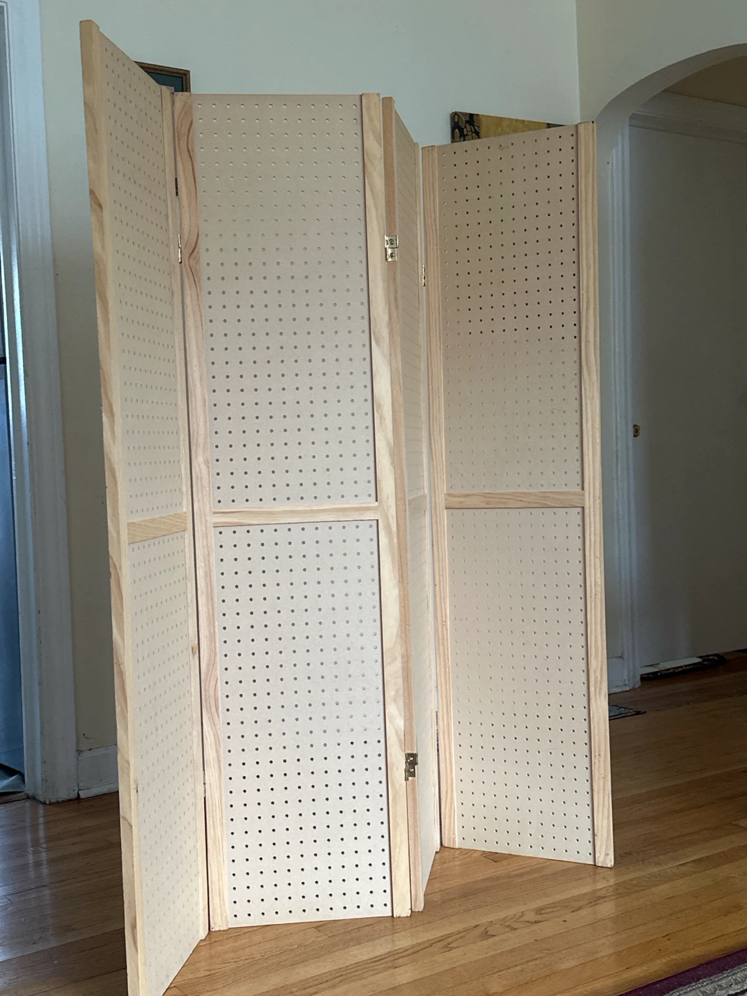 4-Panel Pegboard Room Divider