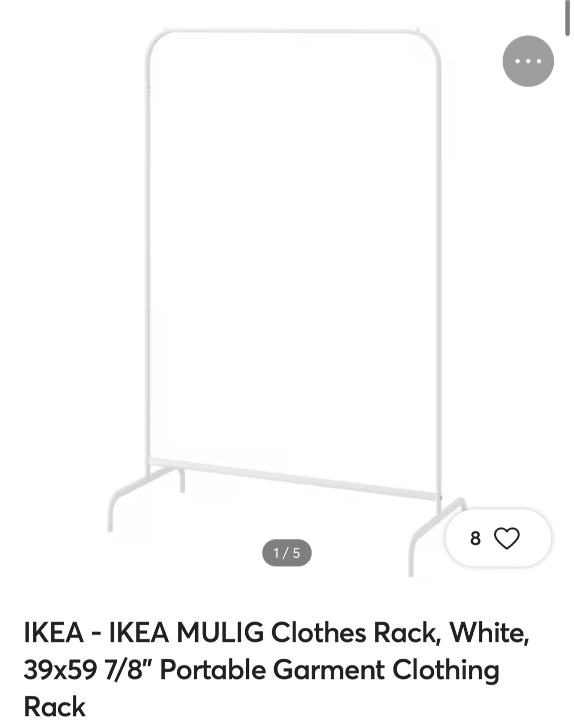 IKEA Clothing Rack White - photo 2