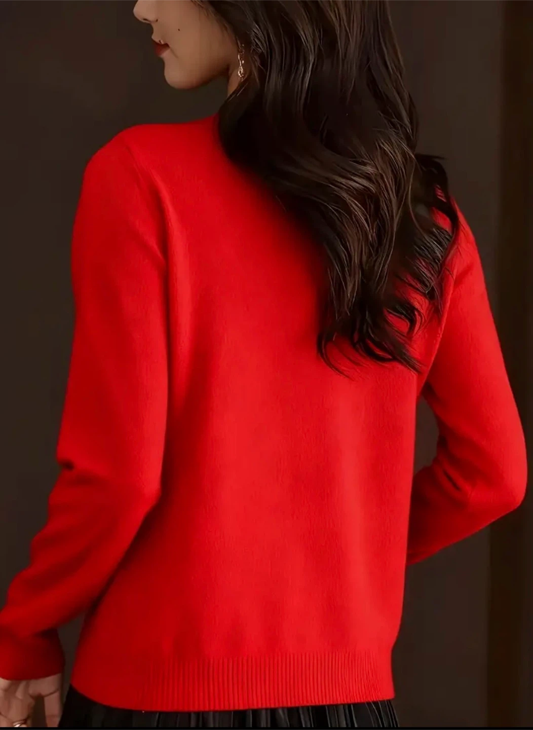 Red Crew Neck Knit Sweater - photo 2