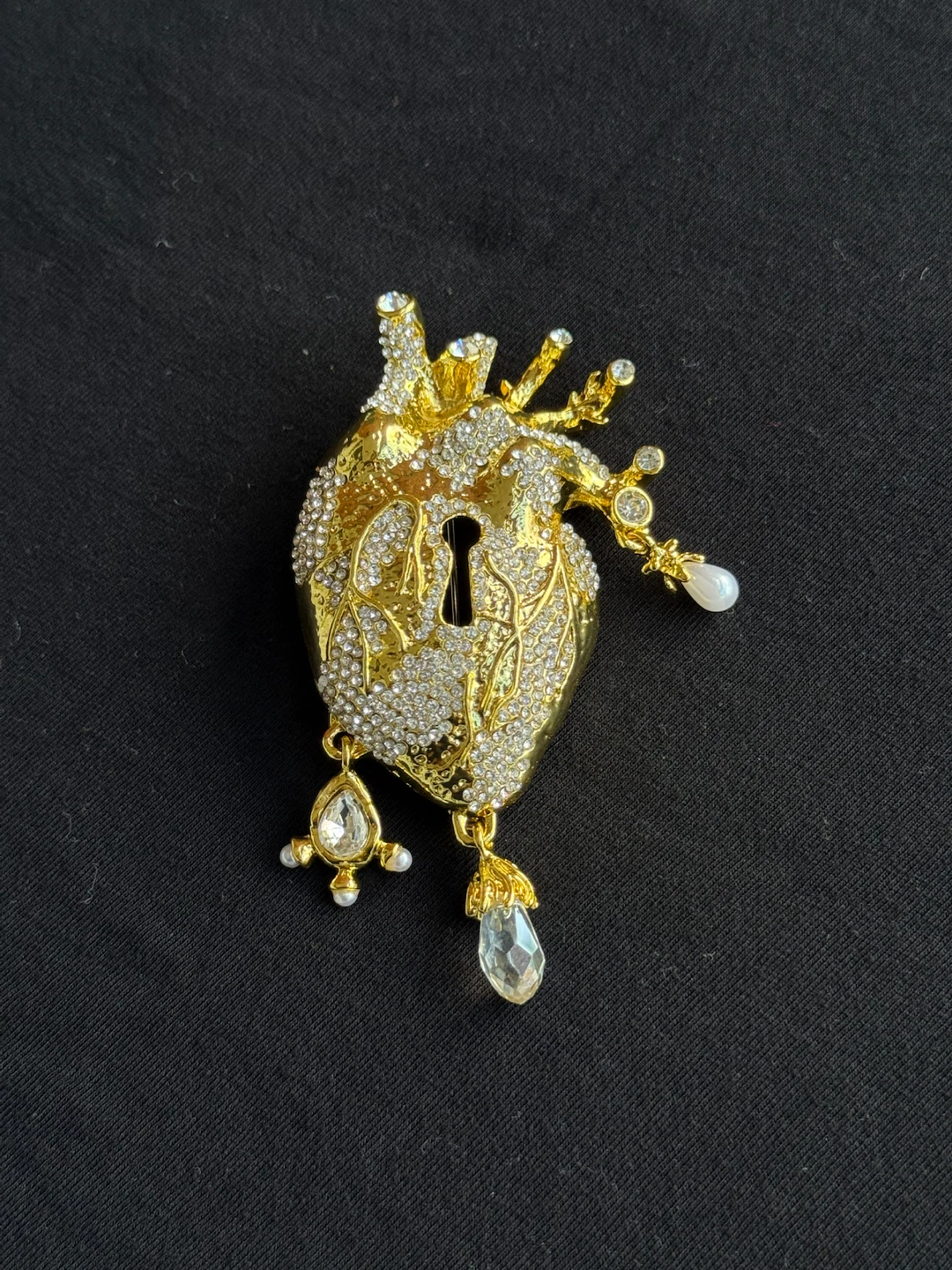 Schiaparelli Inspired heart shaped brooch