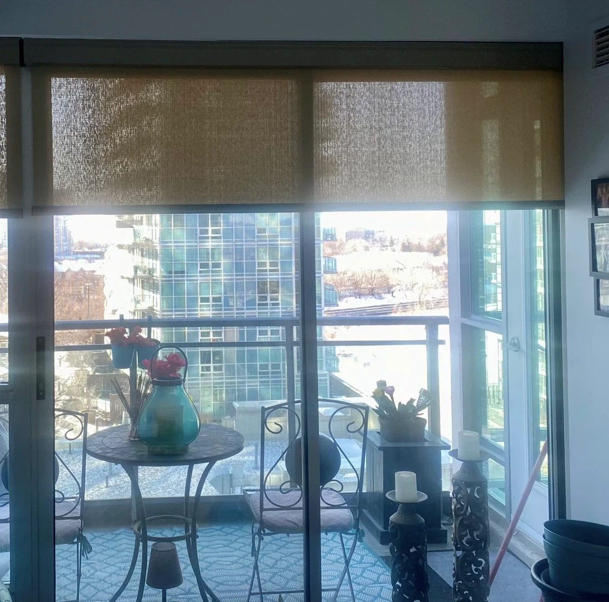 Solar Screen Roller Shade for patio door