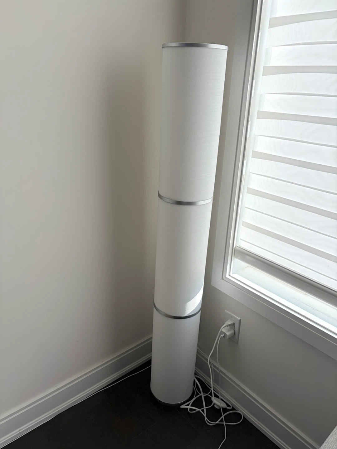 White fabric floor lamp