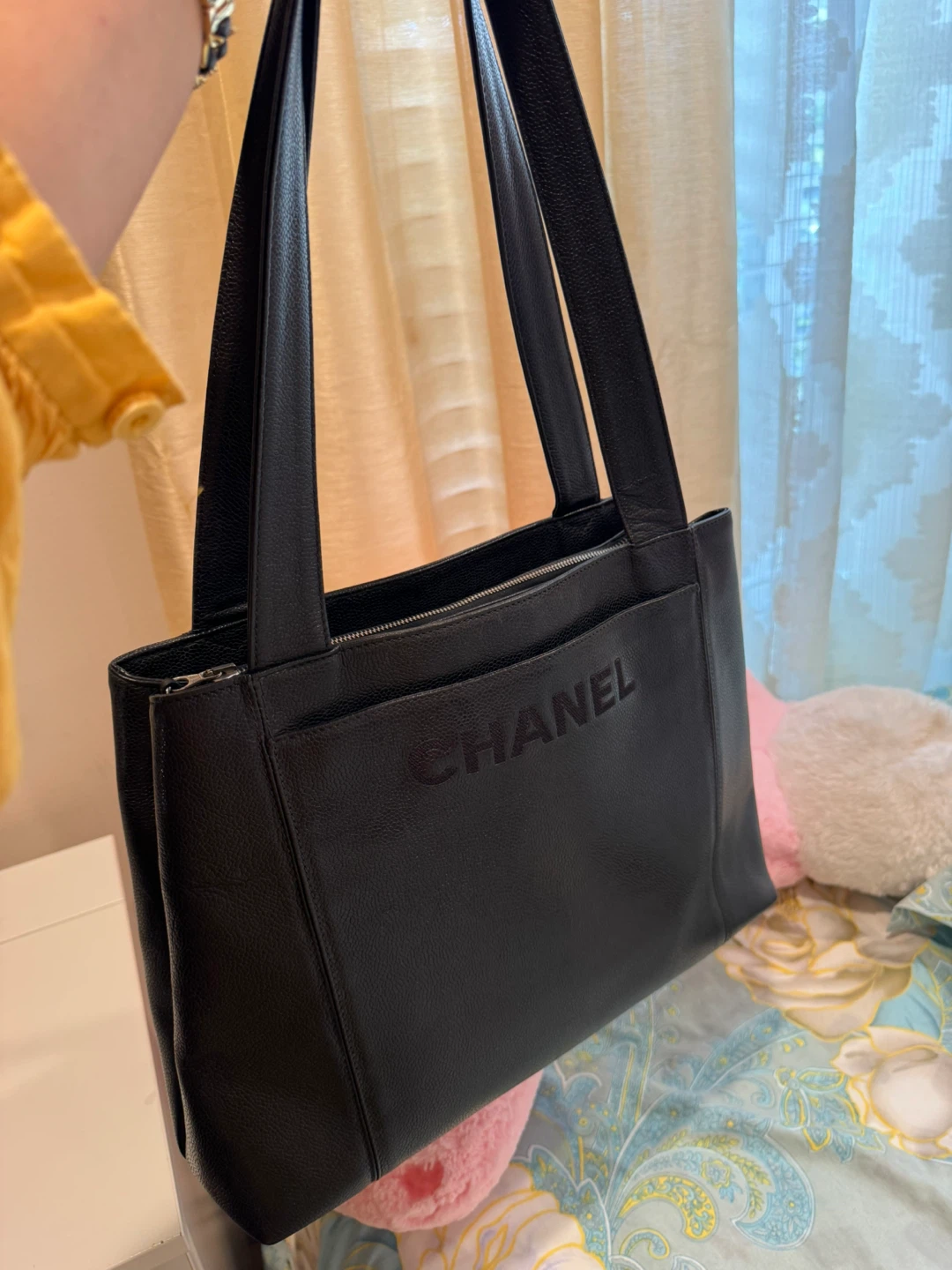 Chanel Black Leather Tote Bag