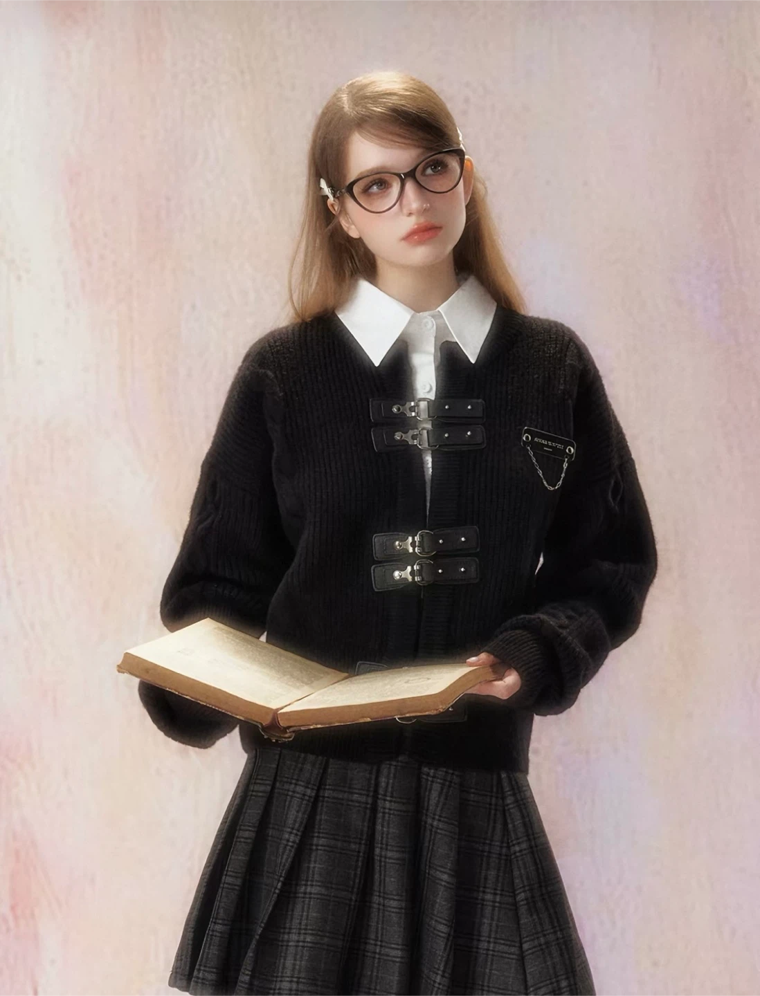 Black Buckle Cardigan
