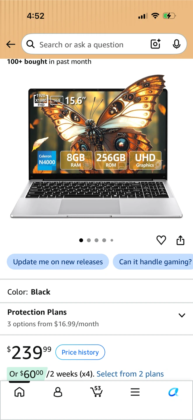 Laptop 15.6 Inch 8GB RAM 256GB ROM New - photo 3