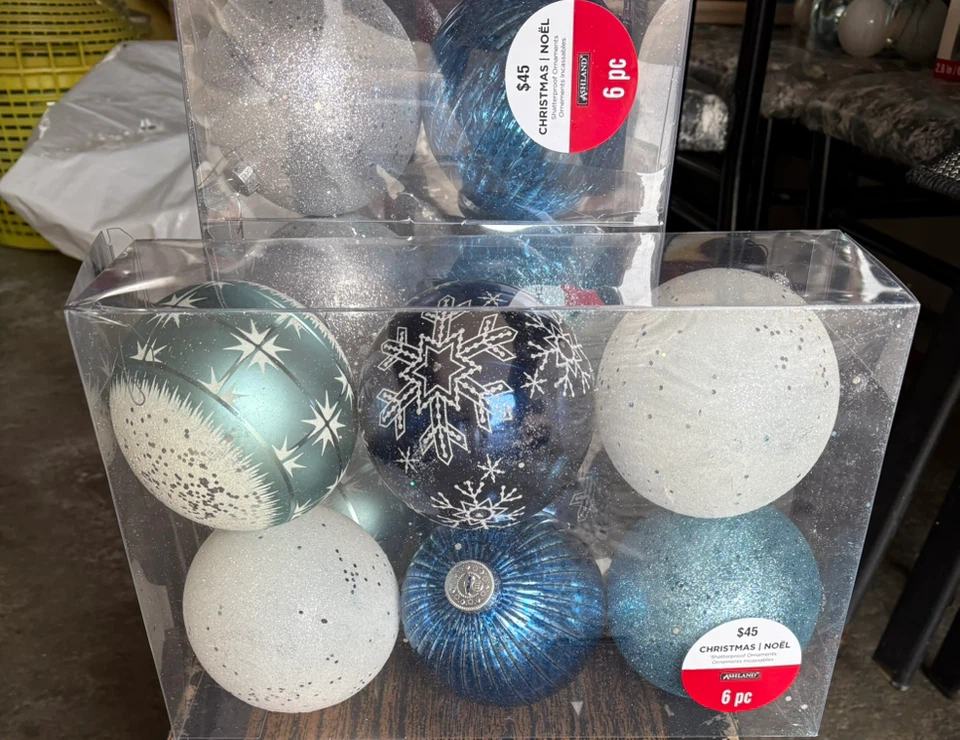 Ashland 12 Piece Large Size Shatterproof Christmas Ornament Set