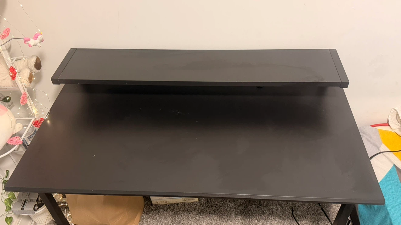 Black Gaming Desk with Monitor Stand and PC Mount - photo 2