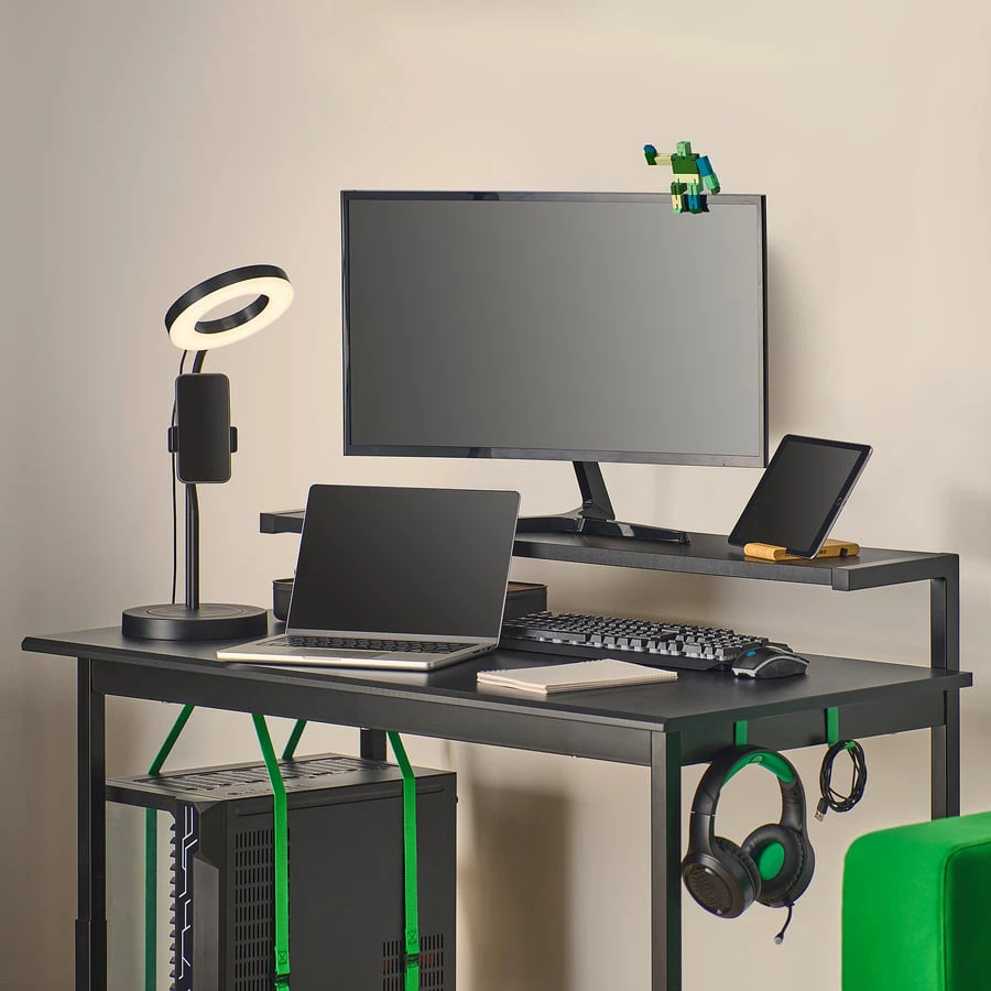 Black Gaming Desk with Monitor Stand and PC Mount - photo 3