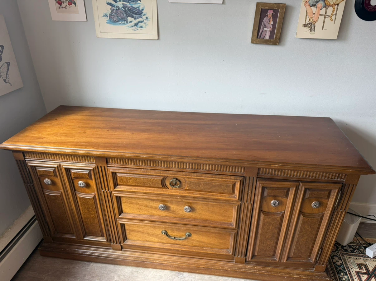 Vintage Wooden Credenza Sideboard