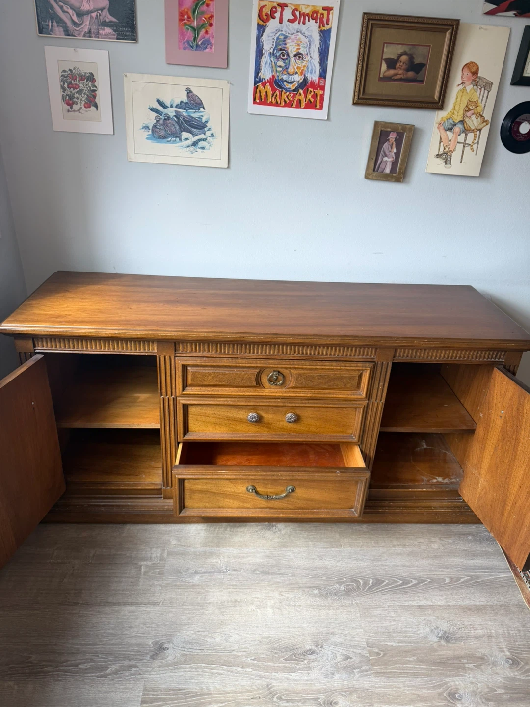 Vintage Wooden Credenza Sideboard - photo 2