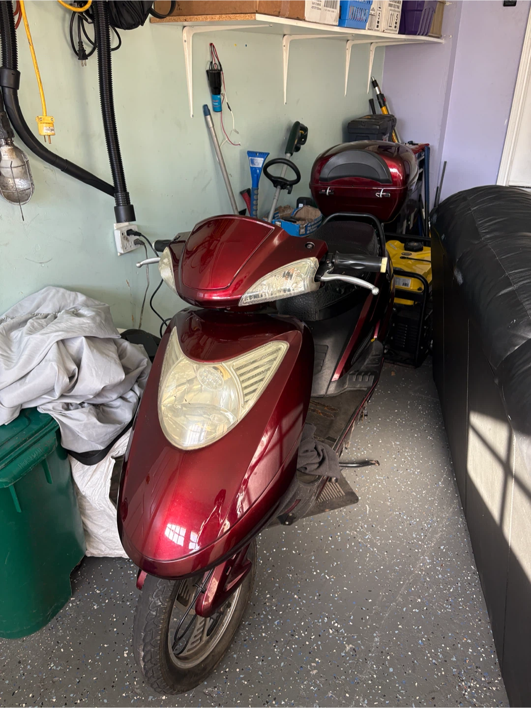 Red moped