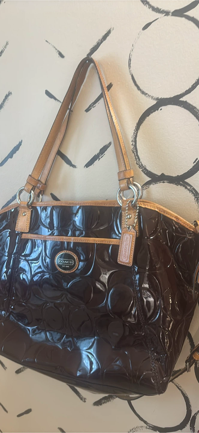 Coach Patent Leather Tote Bag