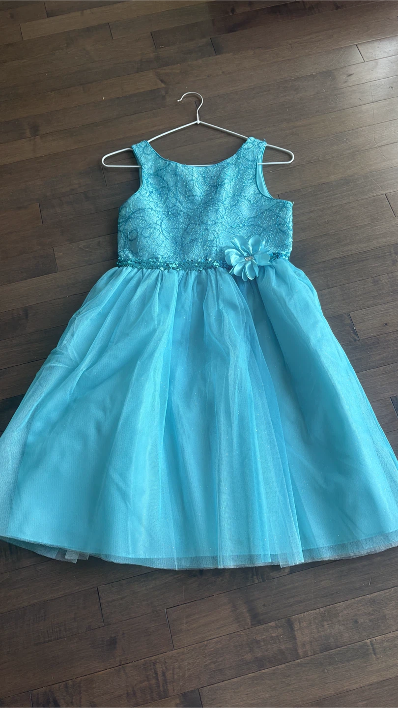 Girls Teal Occasion Dress