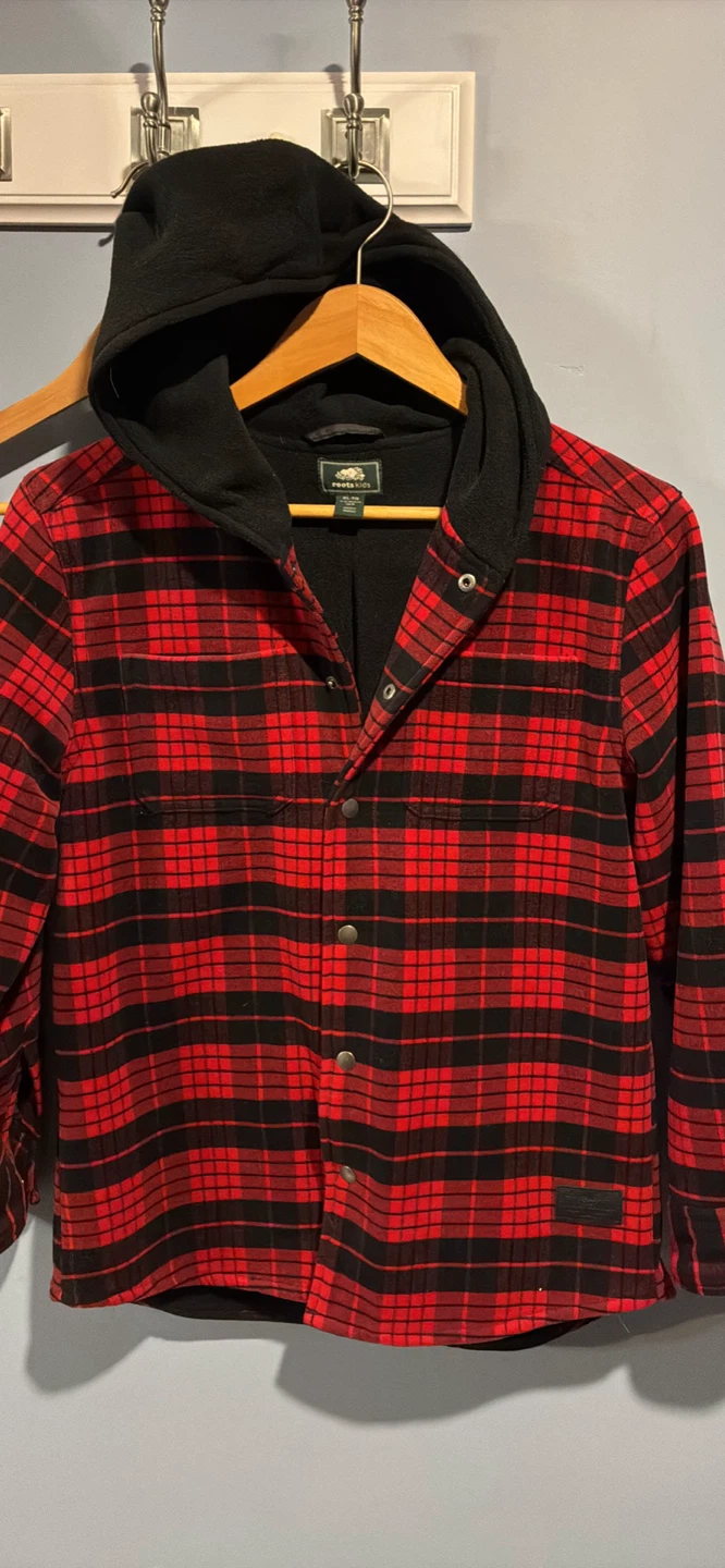 ROOTS Kids Red Plaid Fleece Jacket