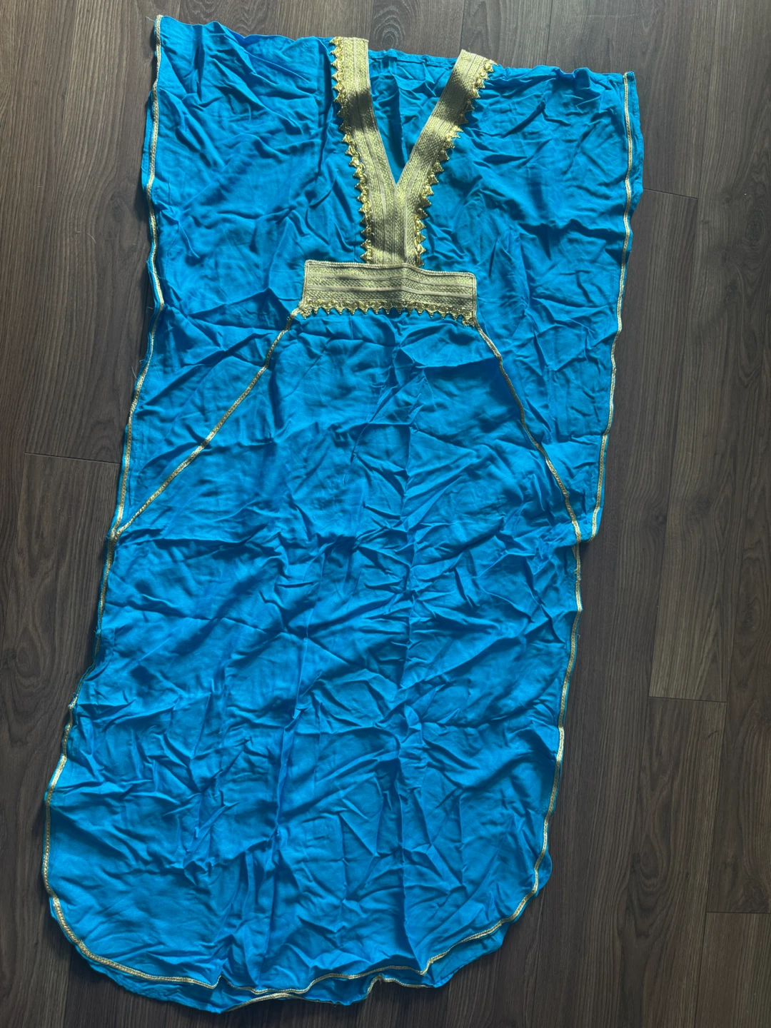 💙✨ Blue & Gold Long Moroccan Dress – One Size - photo 3