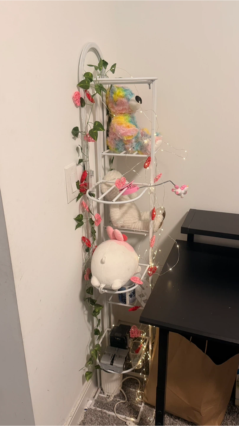 White Metal Corner Shelf Unit - photo 2