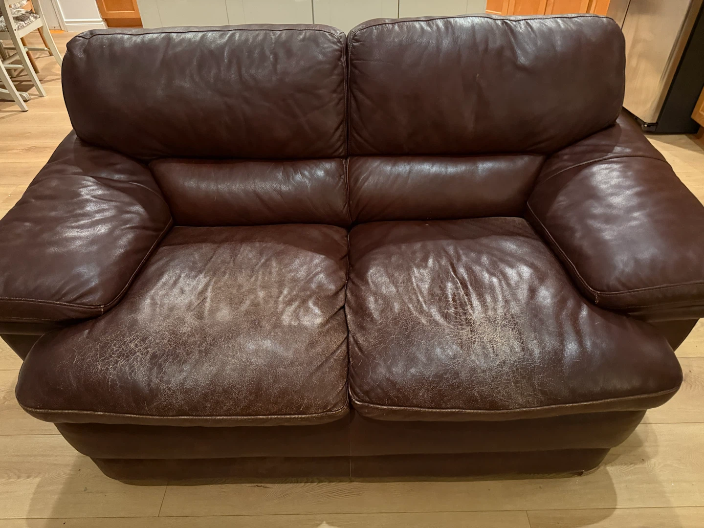 La-Z-Boy  Brown Leather Loveseat