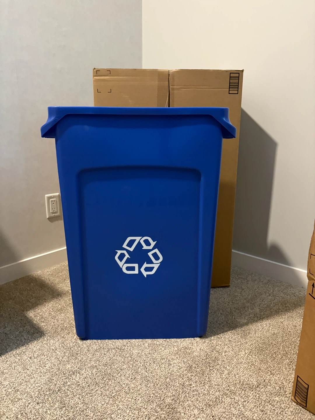 Blue Plastic Recycling Bin