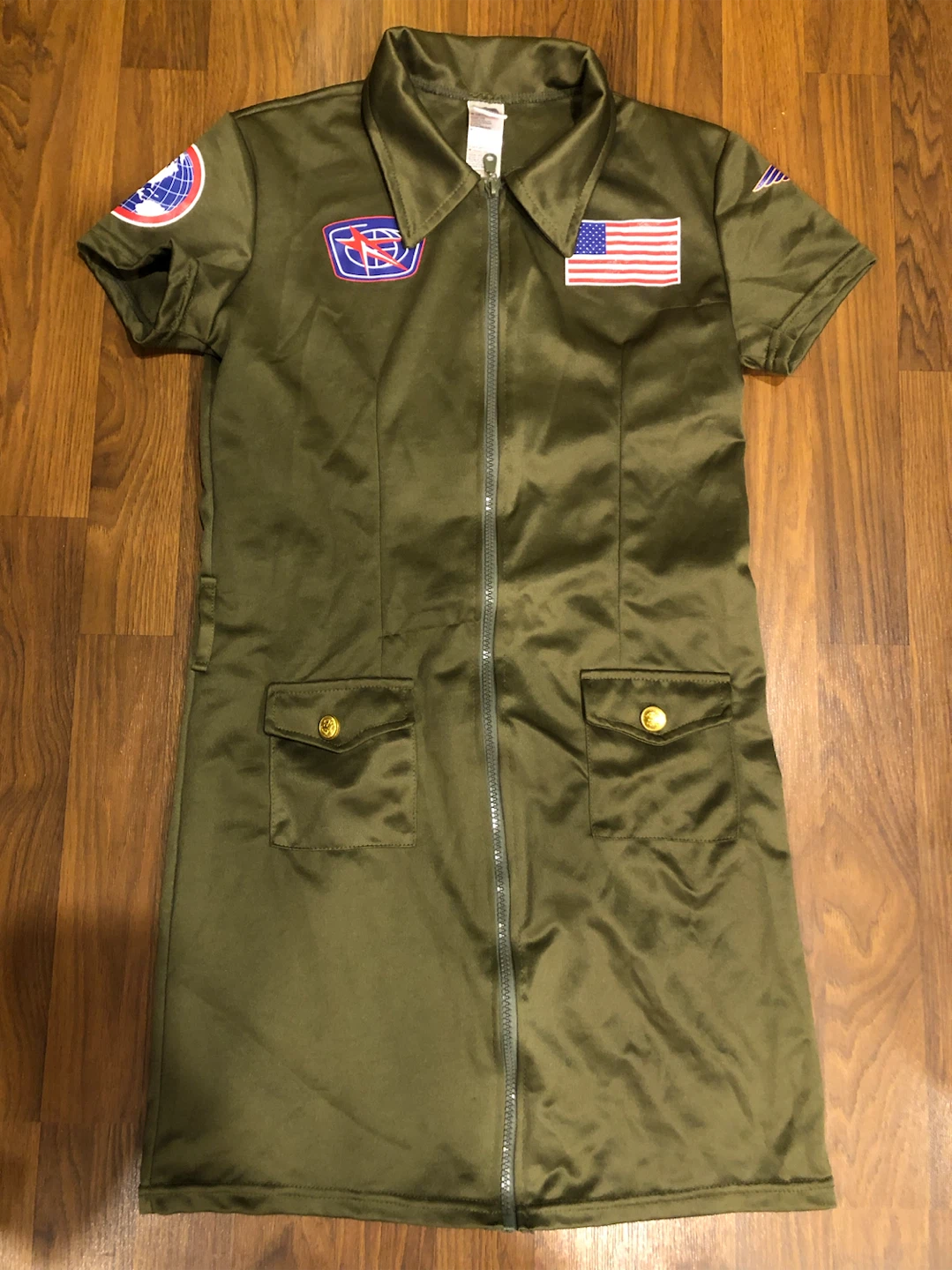 Olive Green Pilot/Army Costume Dress