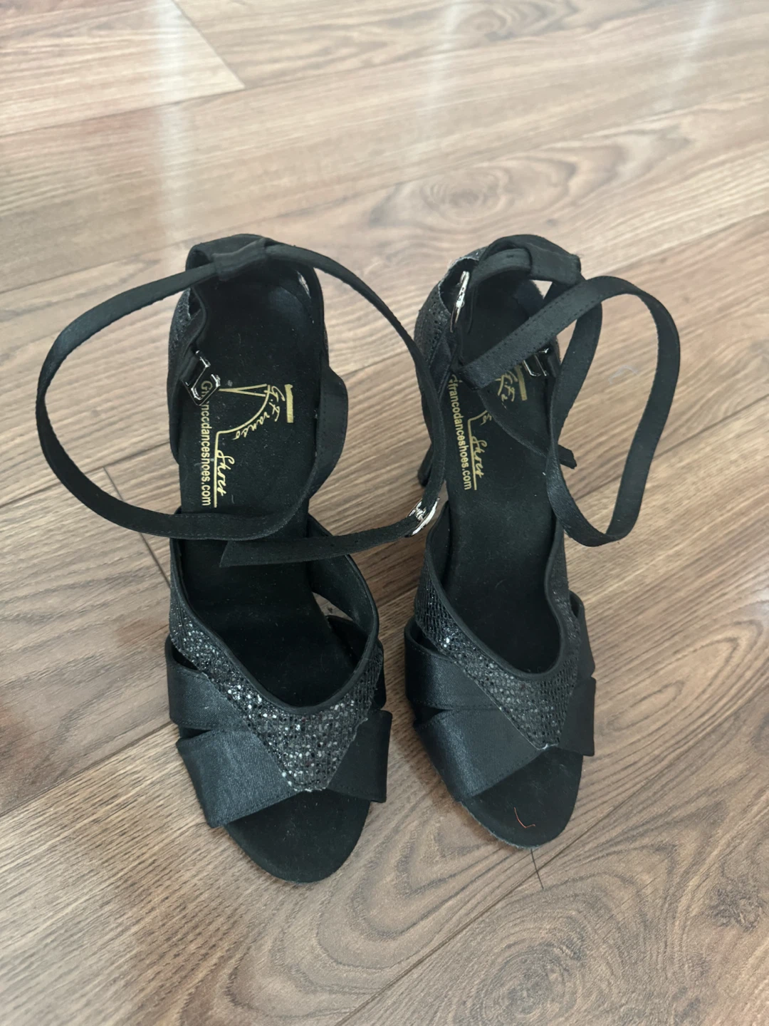 🖤 G. Franco Black Salsa Stiletto Dance Shoes – Size 6 - photo 3
