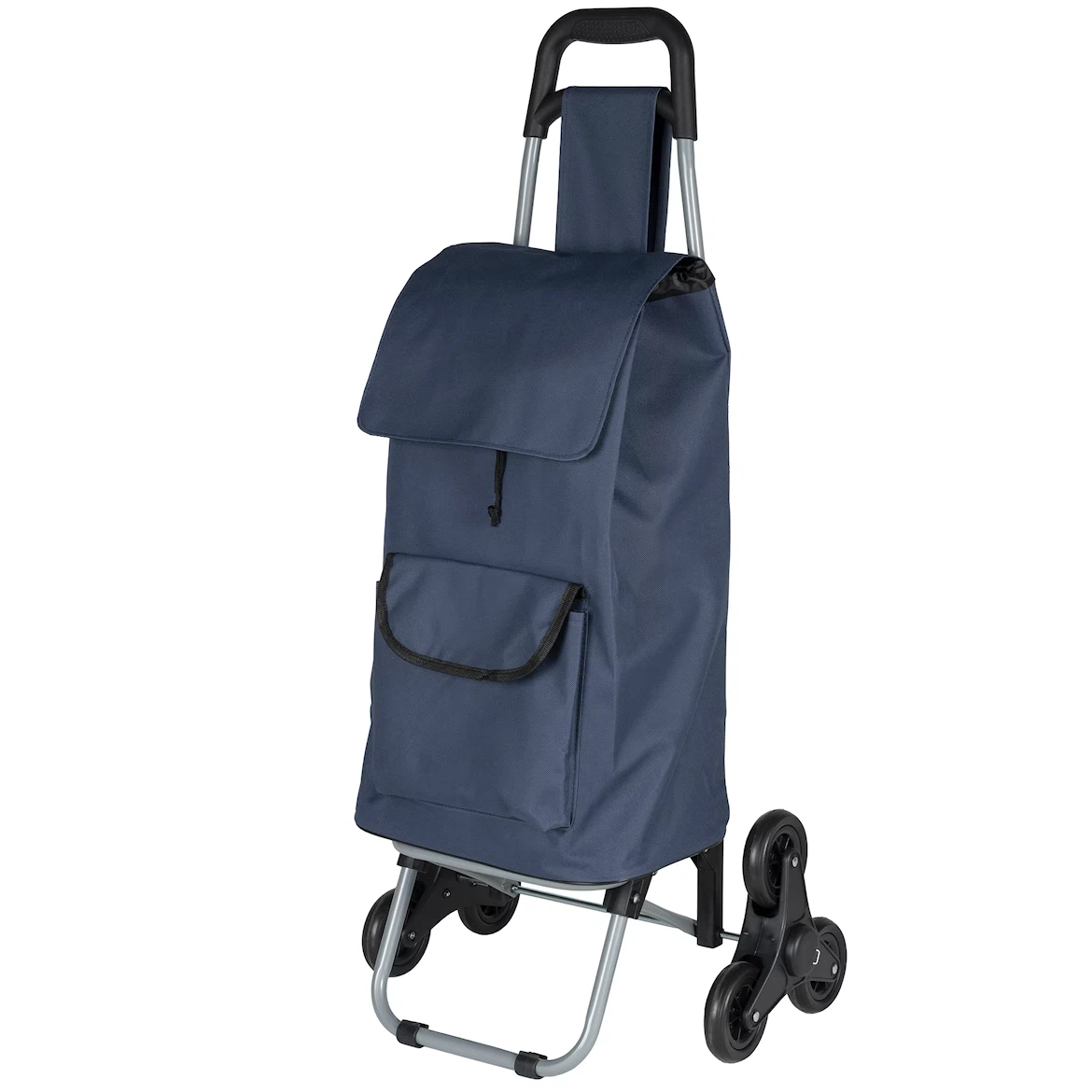 Blue Shopping Trolley with Stair-Climbing Wheels