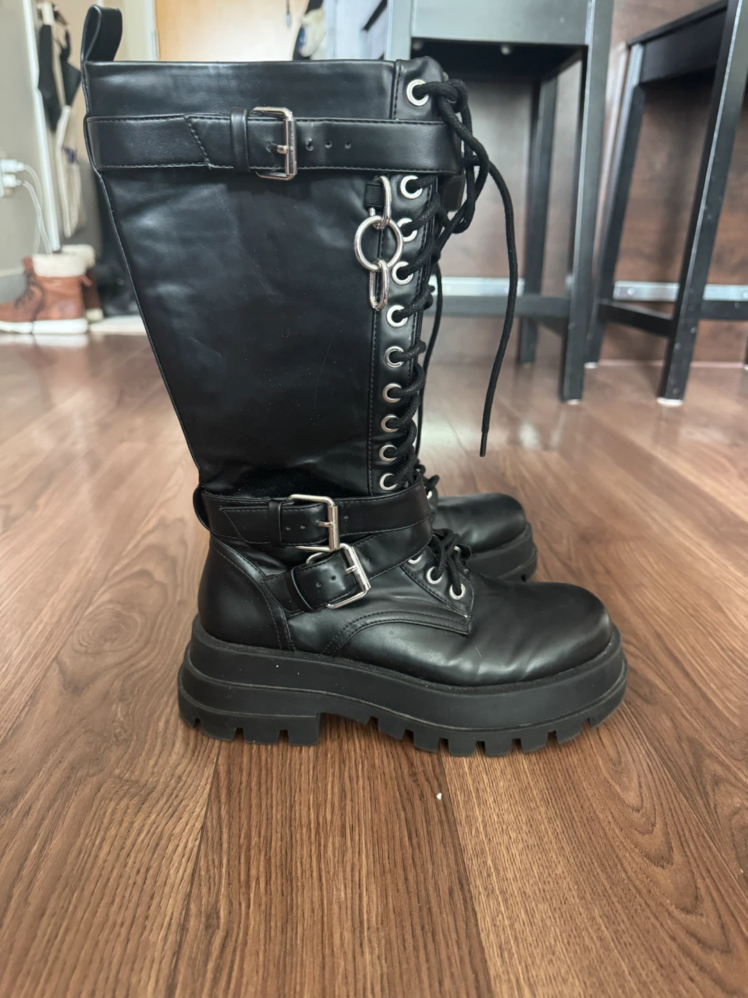 🖤 Brand-New Zara Long Military-Style Boots