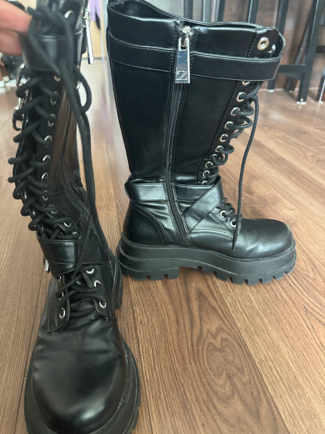 🖤 Brand-New Zara Long Military-Style Boots - photo 2