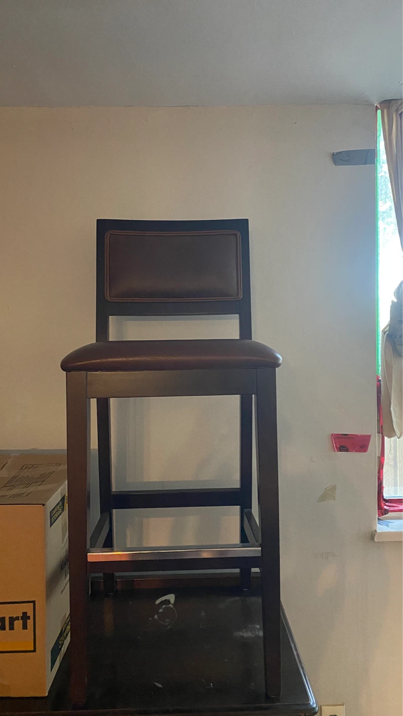 Dark Brown Wooden Bar Stool