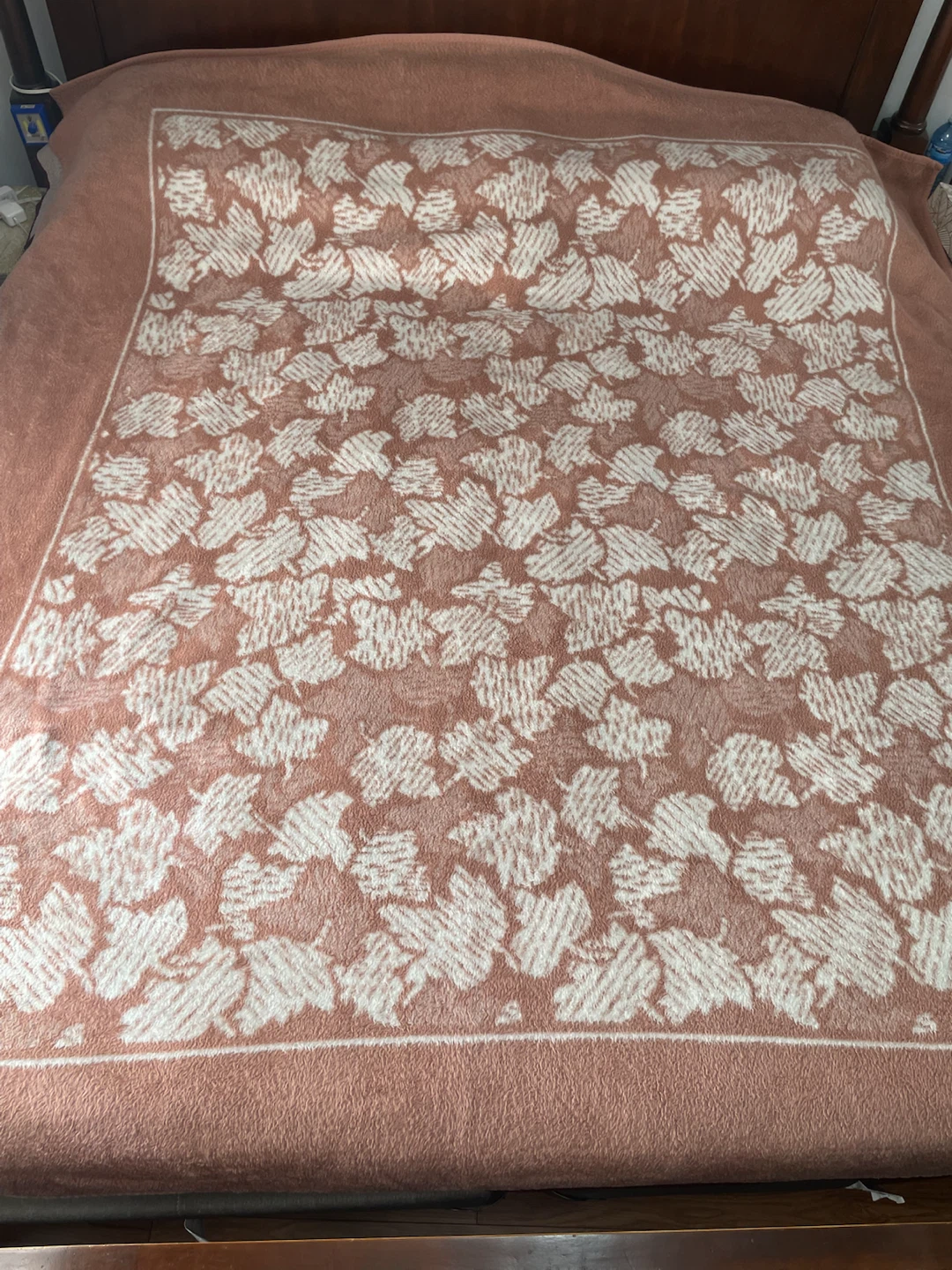Guy Laroche Leaf Pattern Throw Blanket