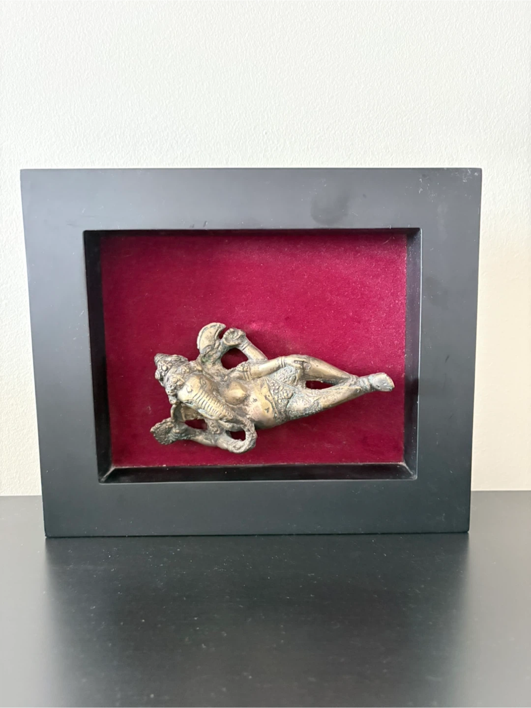 Framed Bronze Ganesha Wall Decor