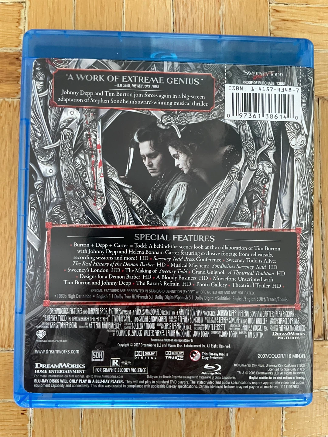 Sweeney Todd Blu Ray - photo 2