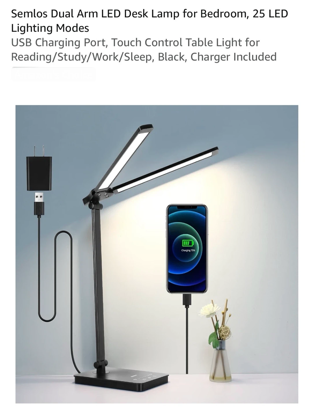 Semlos Dual Arm LED Desk Lamp