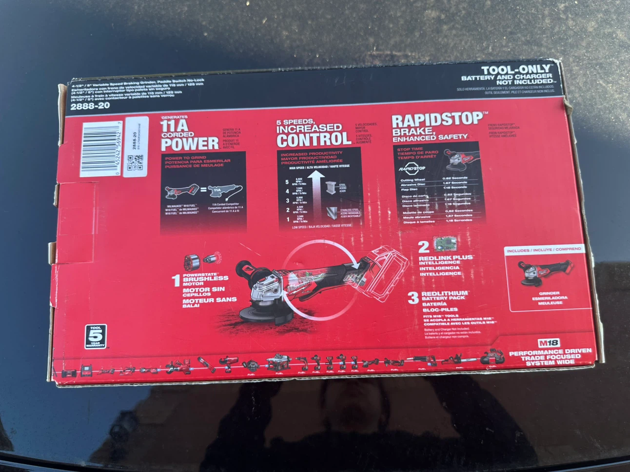 Milwaukee M18 FUEL 4-1/2" / 5" Braking Grinder 2888-20 - photo 3