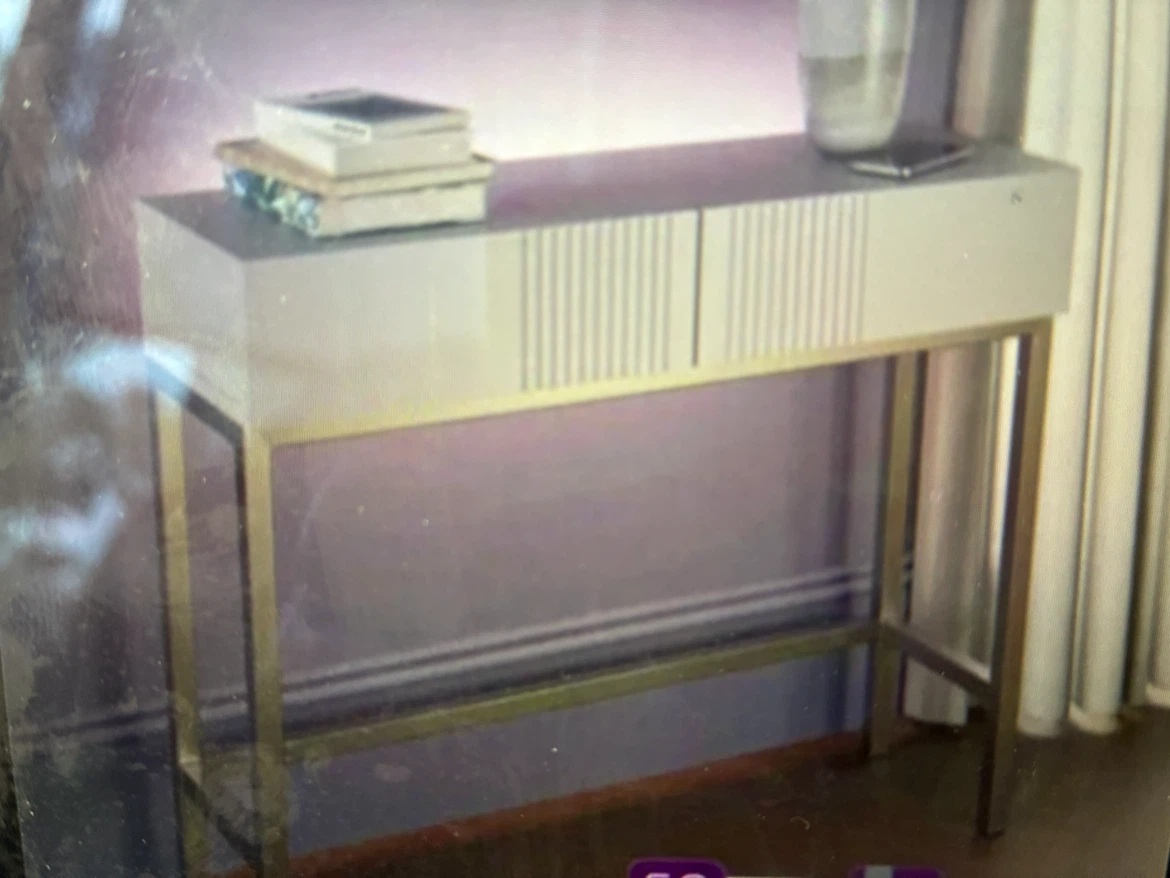 Modern Entryway Console Table with Gold Frame