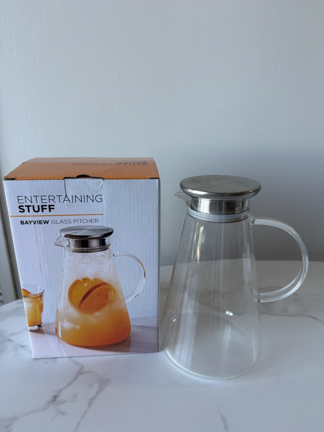 Glass Jug/Pitcher with stainless steel lid- 2L