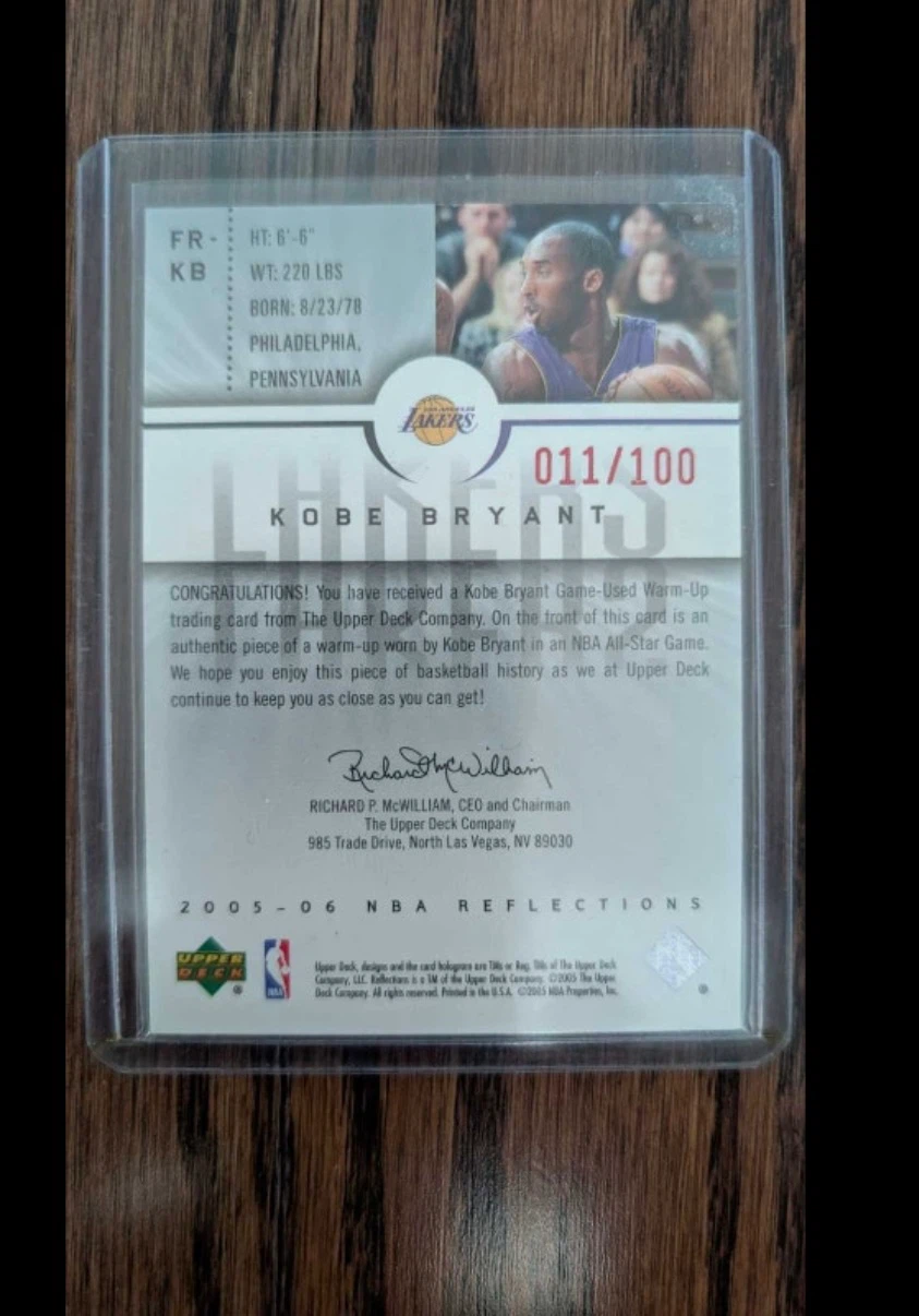 Kobe Bryant 2005-06 Upper Deck Reflections Jersey Card - photo 2