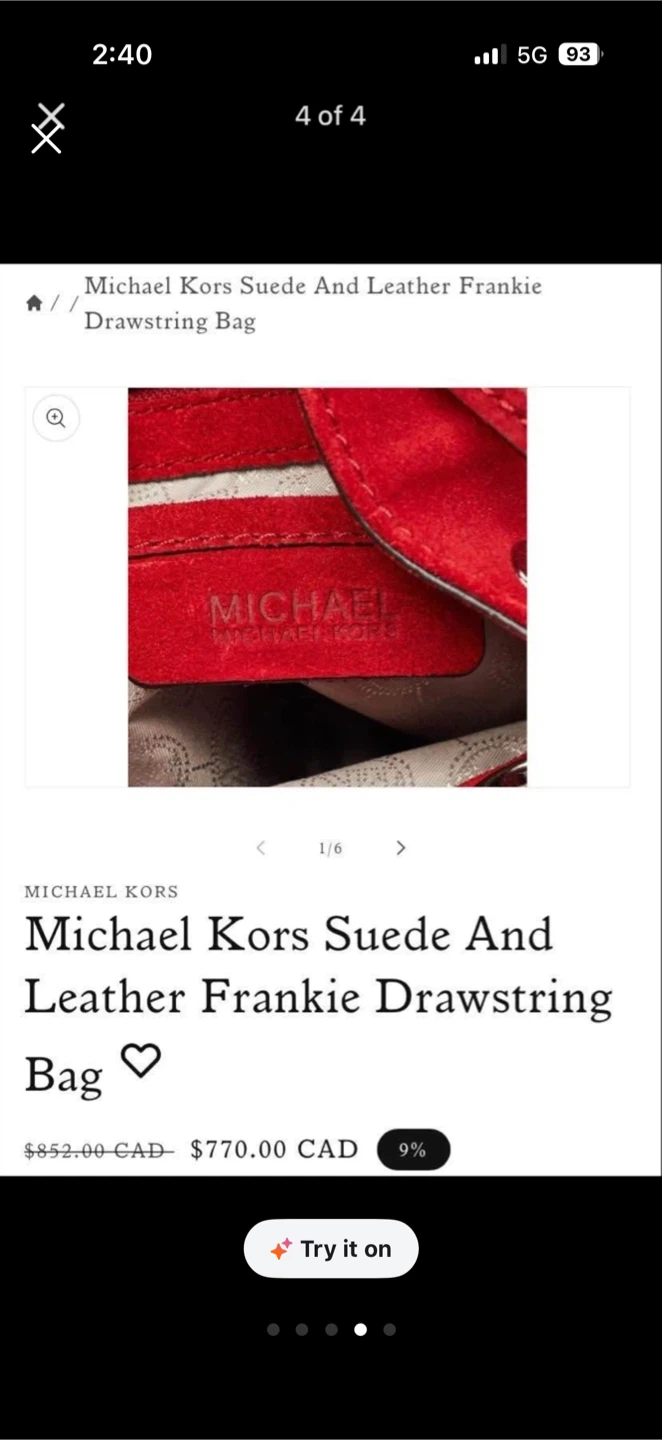 Michael Kors Frankie Suede Drawstring Bag New - photo 2