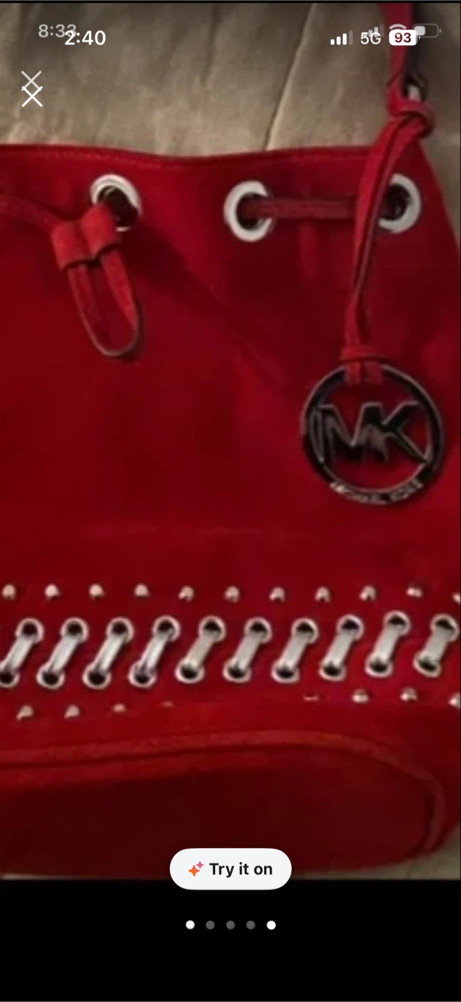 Michael Kors Frankie Suede Drawstring Bag New - photo 3