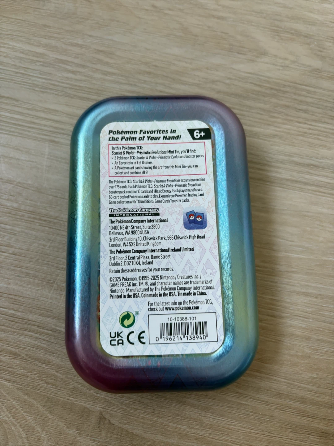 Pokémon Scarlet & Violet Prismatic Evolutions Mini Tin - photo 2