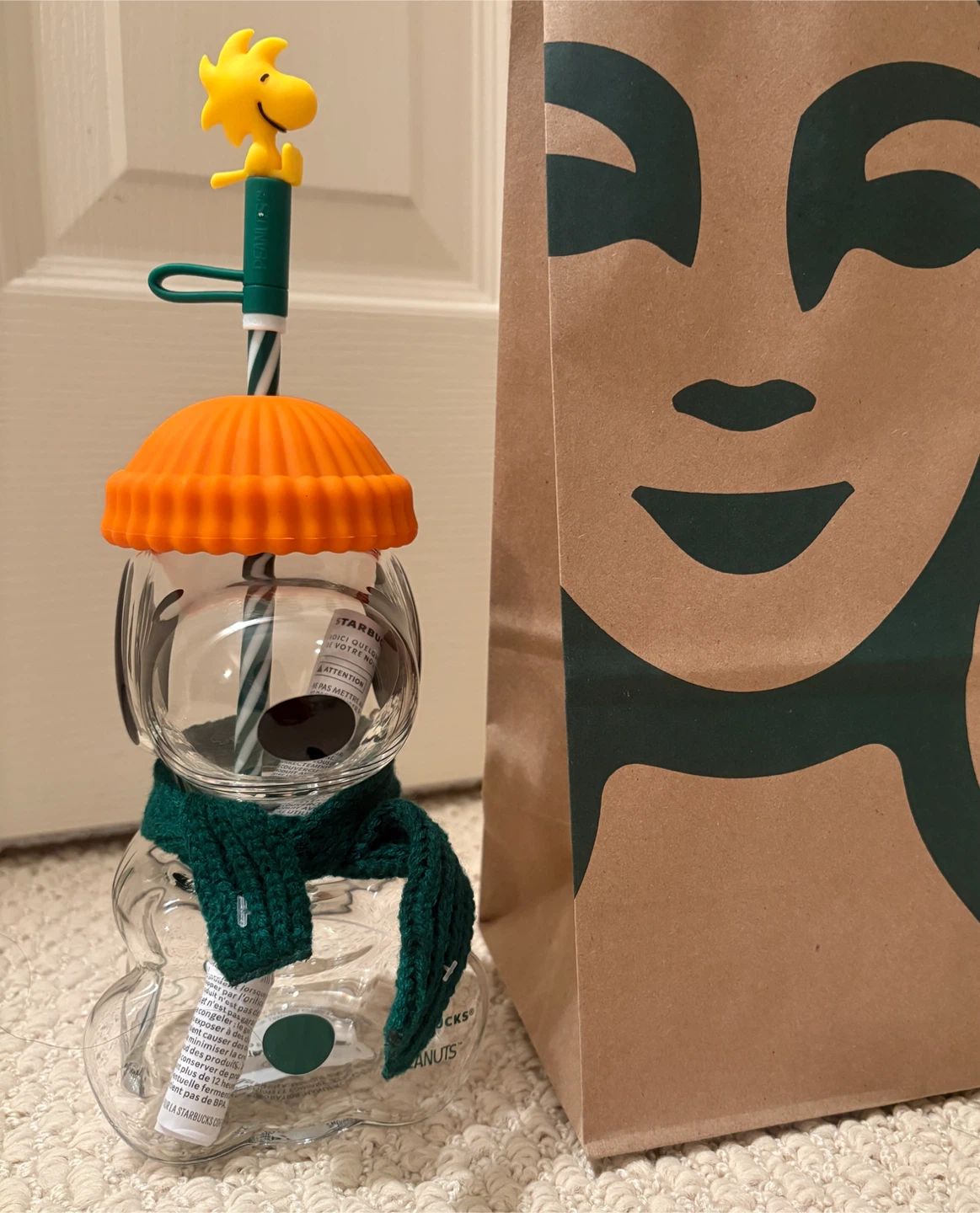 Starbucks Snoopy Glass Cold Cup.