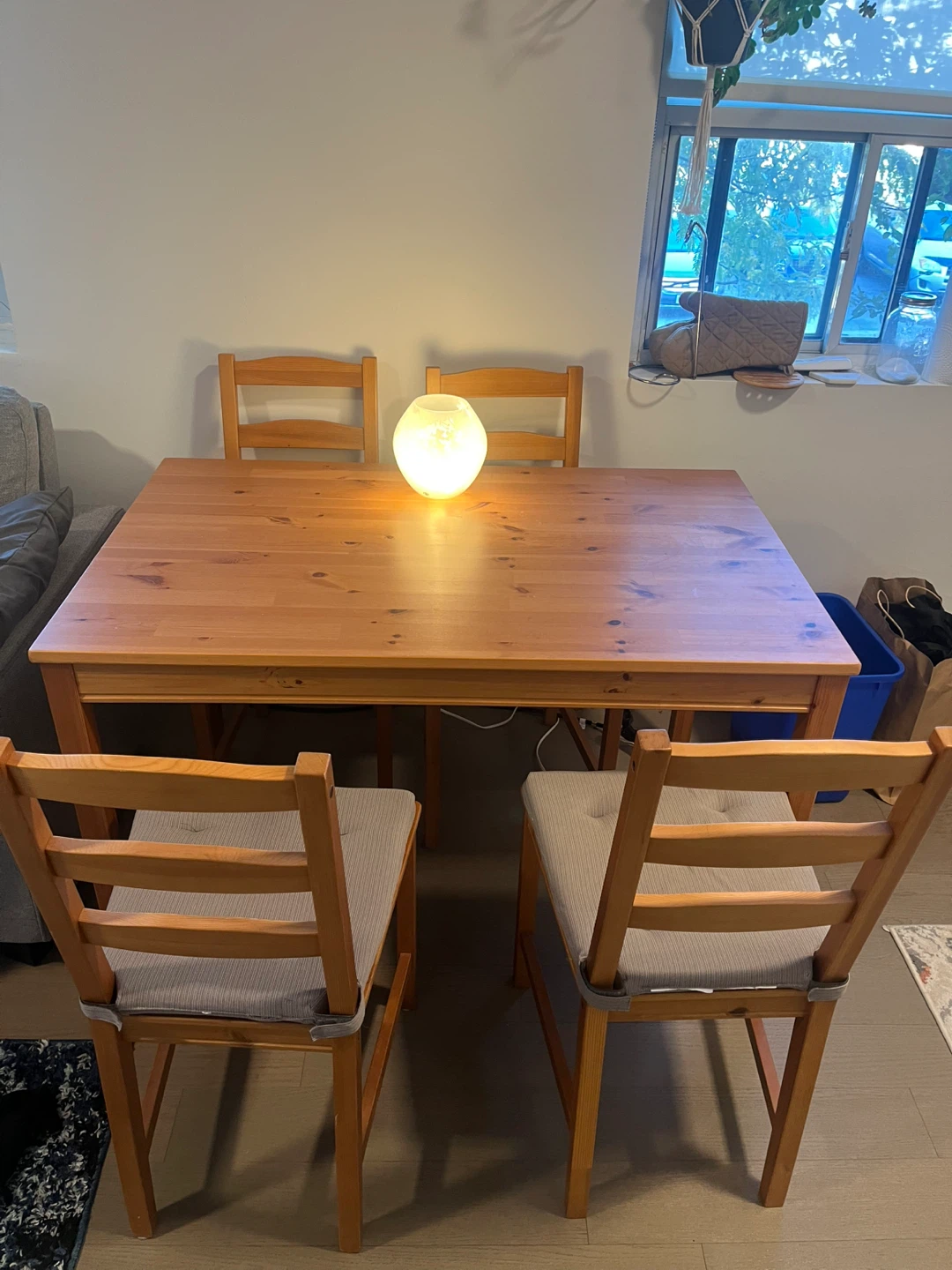Solid Wood Dining Table and 4 Chairs