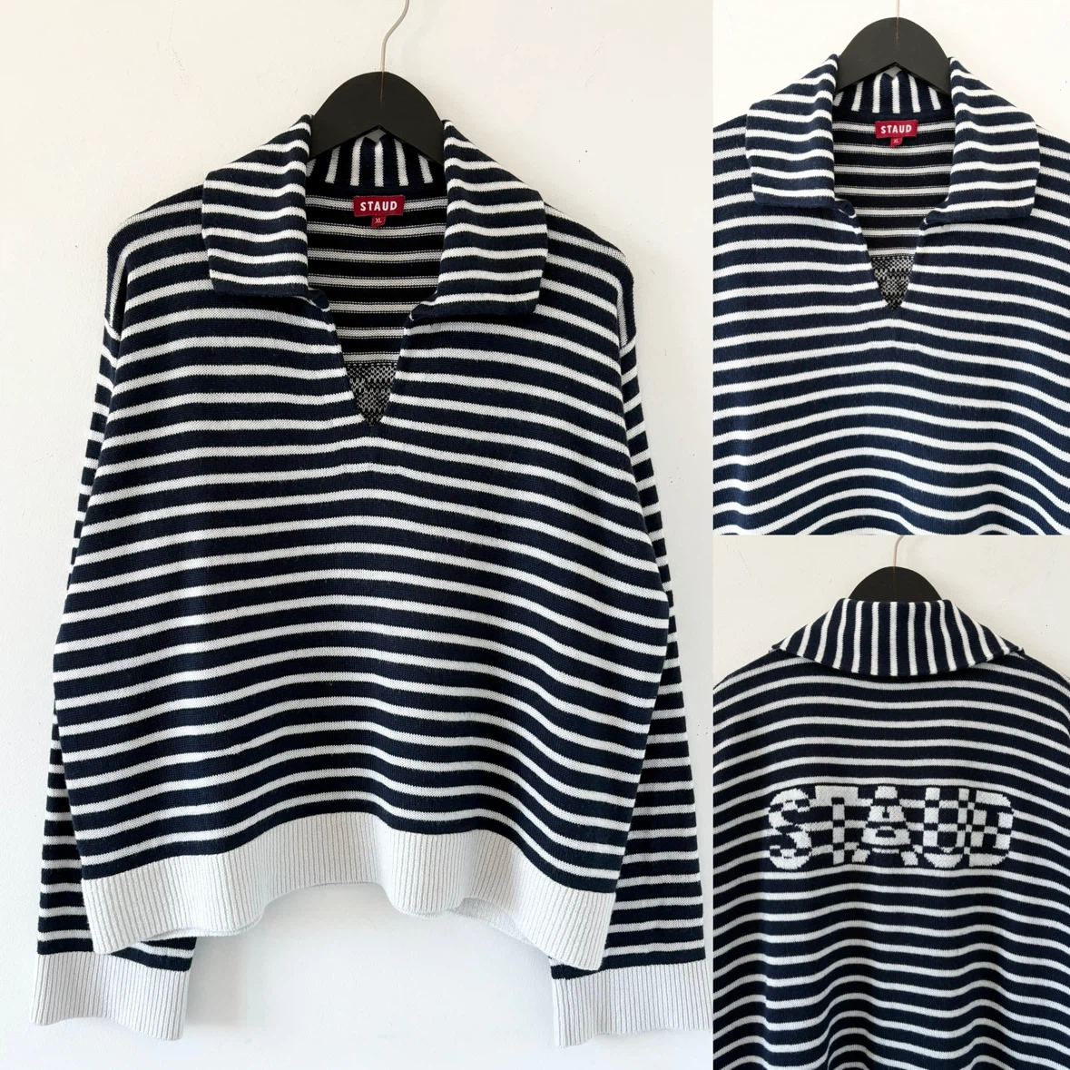 STAUD Linden Striped Sweater