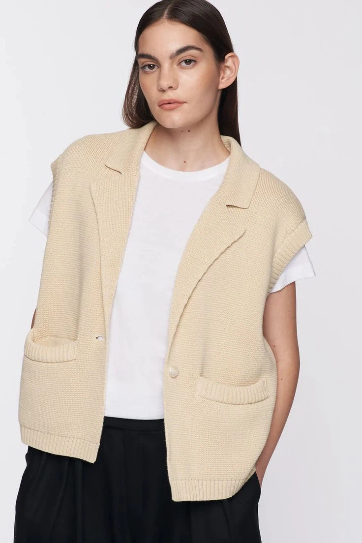 KOTN 100% Cotton Fine Knit Buttoned Vest