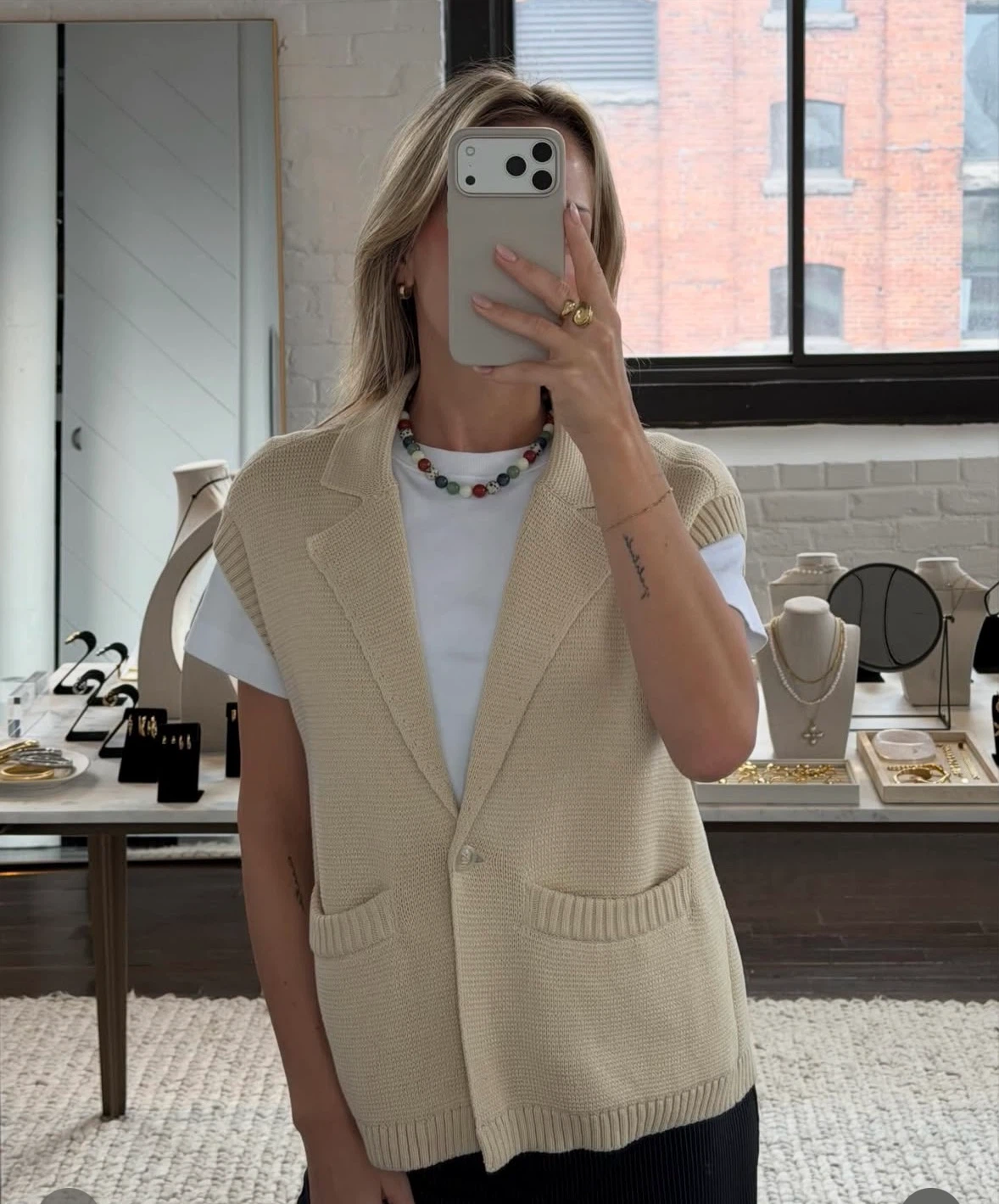 KOTN 100% Cotton Fine Knit Buttoned Vest - photo 2