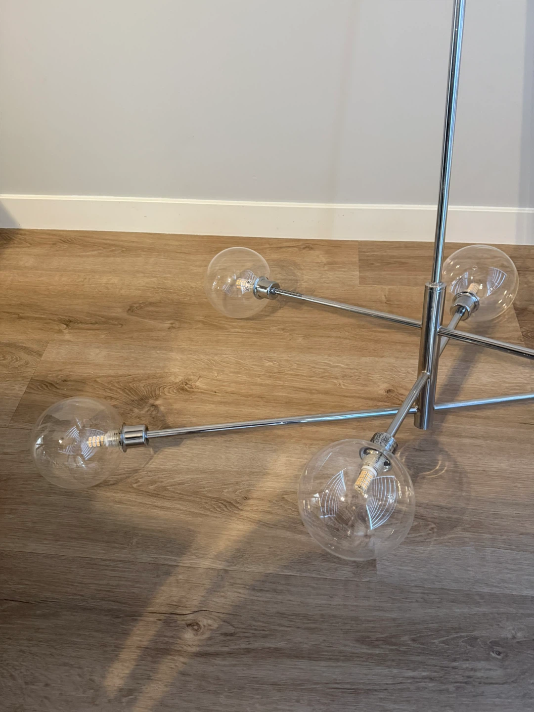 FS: Used Modern 6-Light Chandelier and 3 Chrome Pendant lights