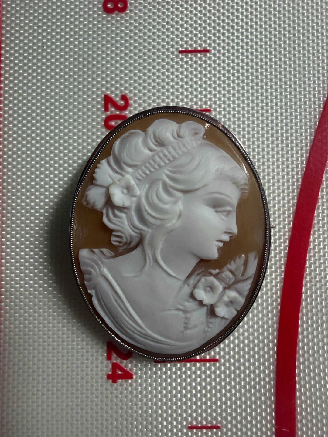 Vintage sterling silver E.J. Joy & Co. Cameo Brooch